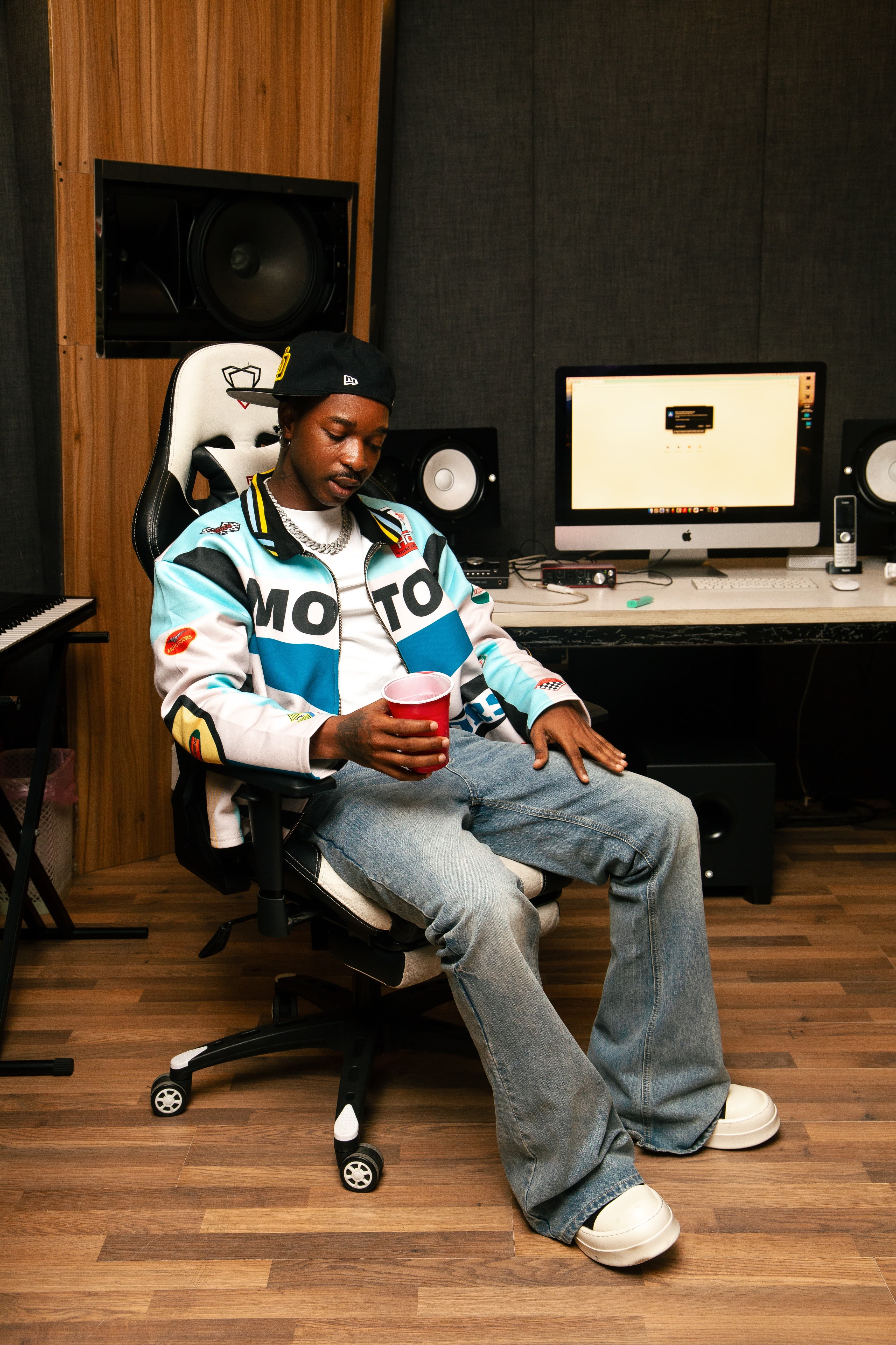 Lifestyle portrait with layered styling.